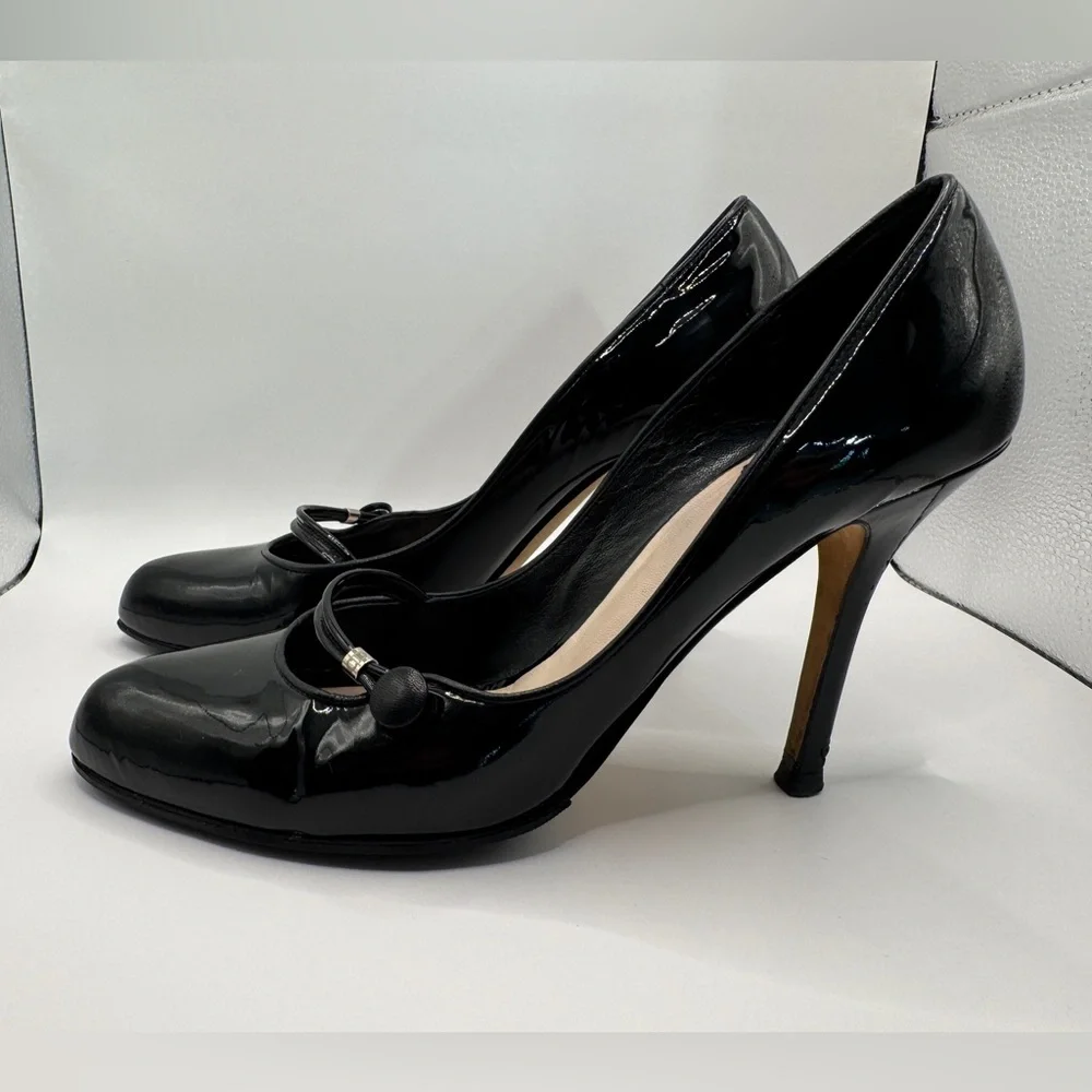 Dior Women’s Retro Escar 9cm Patent Leather Pumps, Black, SIZE: 38.5 - Picture 6 of 16